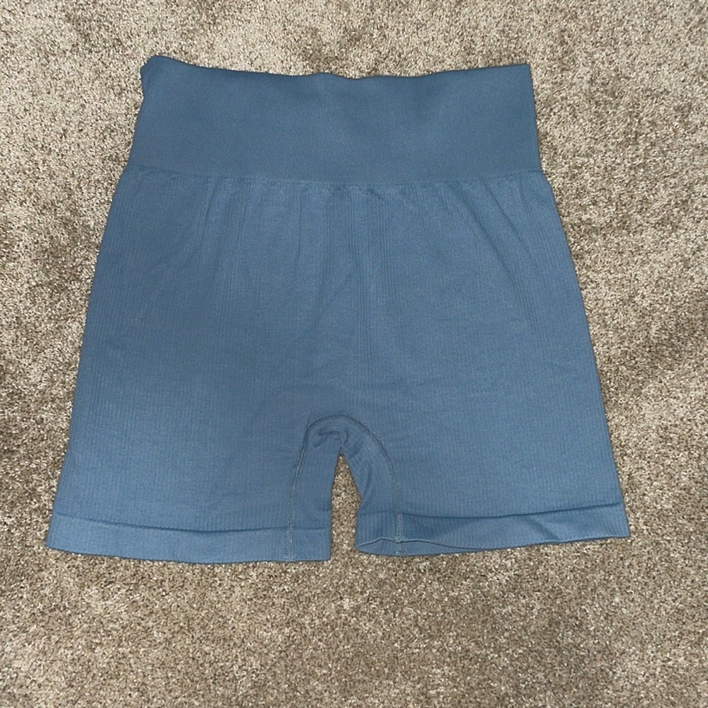 Athletic ribbed biker shorts
